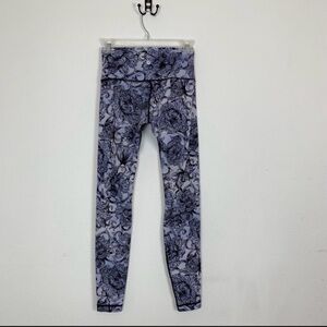 lululemon athletica Blue Floral Leggings